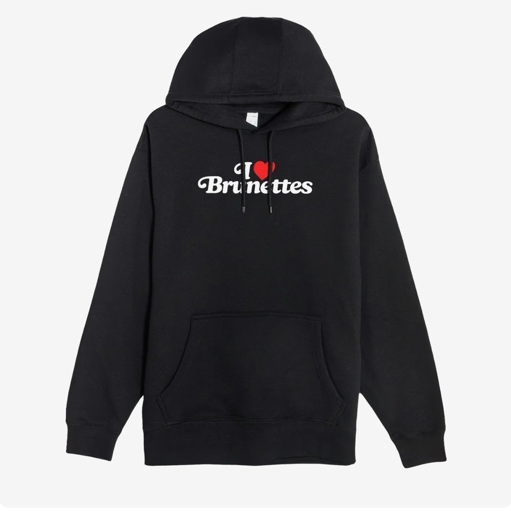 Black 'I Love Brunettes' Hoodie Connor Tomlinson Spectrum Hoodies Large NEW - Picture 1 of 6